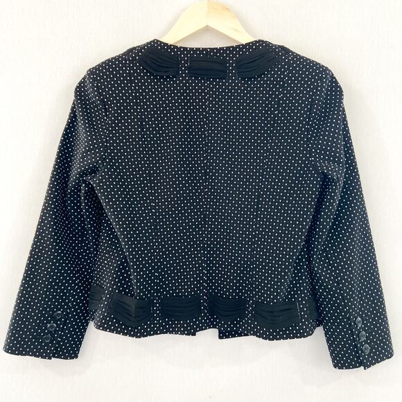 Cabi Cropped Blazer Jacket sz 4 Minimalist Contemporary Rockabilly 3/4 Sleeve - Picture 2 of 9